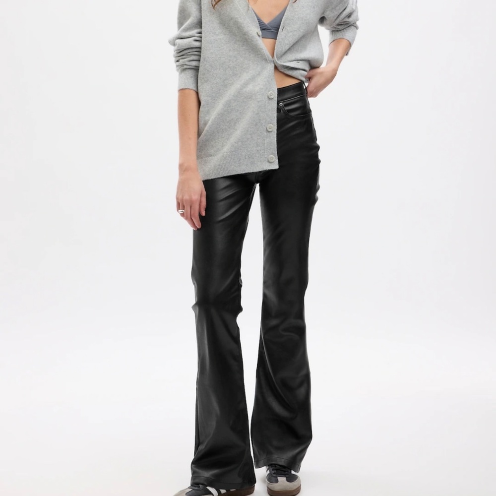 GAP brand new w tags vegan high rise leather pants sz 28